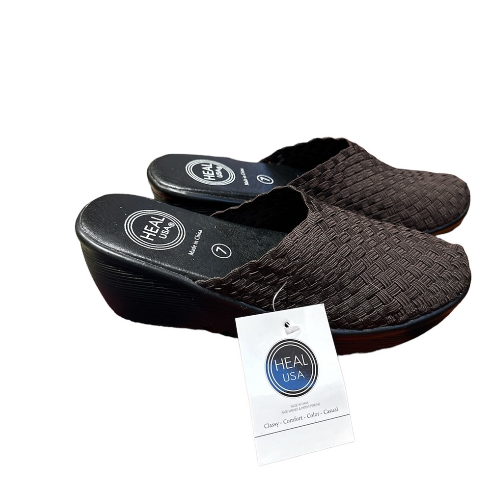 Heal USA woven women’s clogs shoes orthopedic cushioned size 7  fits 6